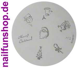 KONAD Stamping Schablone M12 Weihnachten XMAS aus Metall - wiederverwendbar