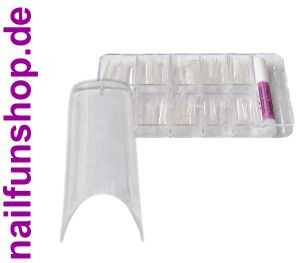 100 Profi Tips NEW TUBE - SHAPED CLEAR - in Tipbox mit Tipkleber