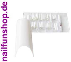 100 Profi Tips NEW TUBE - SHAPED WHITE - in Tipbox mit Tipkleber