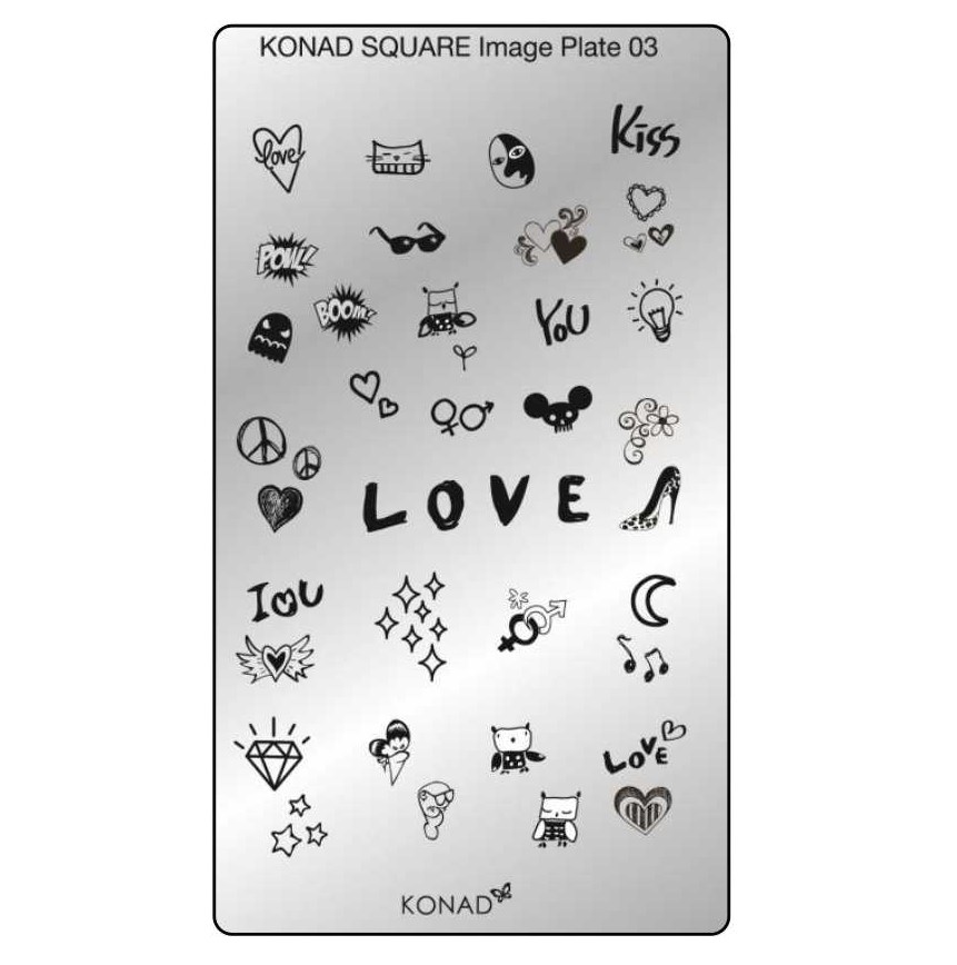 KONAD Square 3 Stamping Schablone - SQUARE No. 3