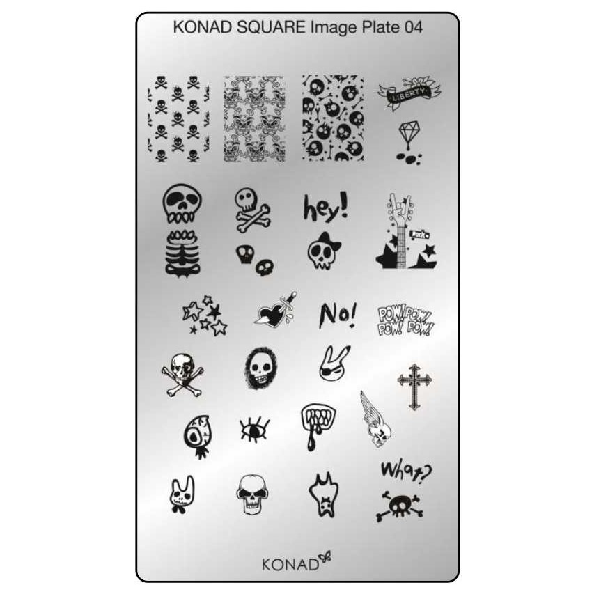 KONAD Square 4 Stamping Schablone - SQUARE No. 4