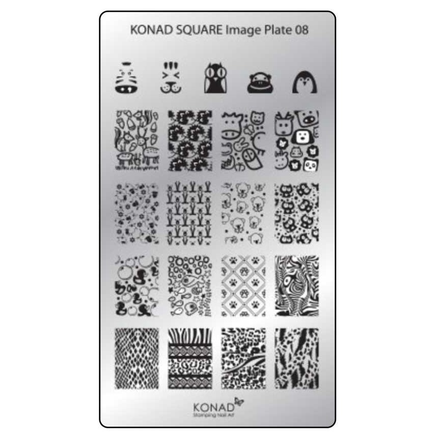 KONAD Square 8 Stamping Schablone - SQUARE No. 8