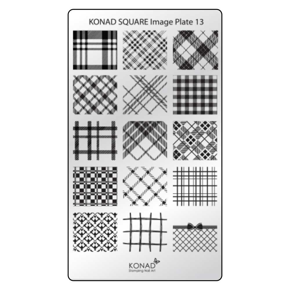 KONAD Square 13 Stamping Schablone - SQUARE No. 13