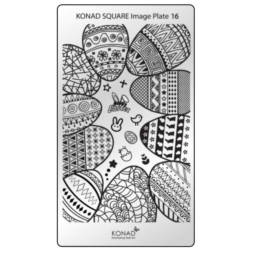 KONAD Square 16 Stamping Schablone - SQUARE No. 16