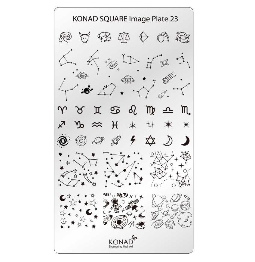 KONAD Square 23 Stamping Schablone - SQUARE No. 23