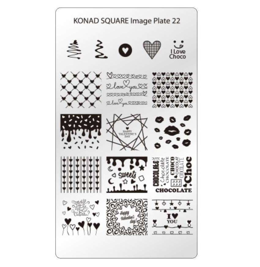 KONAD Square 22 Stamping Schablone - SQUARE No. 22