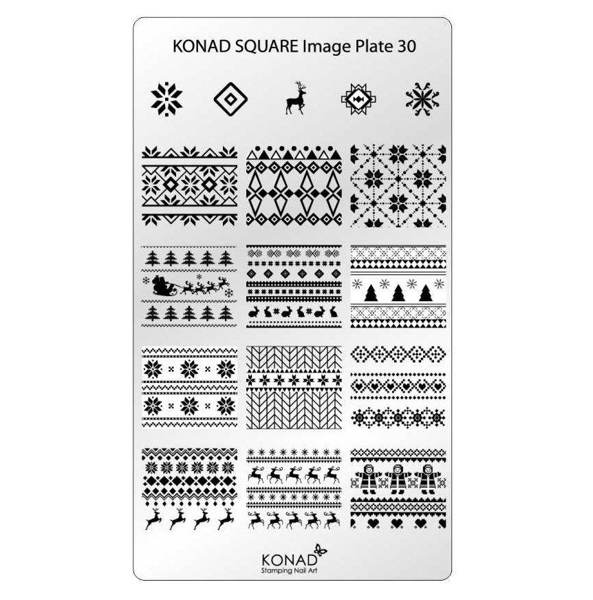 KONAD Square 30 Stamping Schablone - SQUARE No. 30