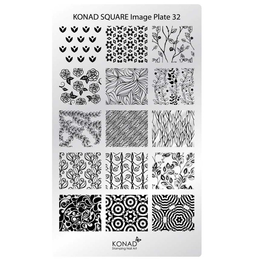 KONAD Square 32 Stamping Schablone - SQUARE No. 32