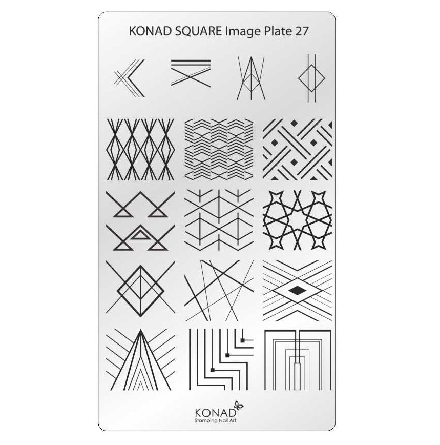 KONAD Square 27 Stamping Schablone - SQUARE No. 27