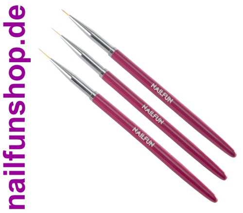 Striper Pinselset 3-teilig [pink] für Nailart Onestroke Acrylfarben